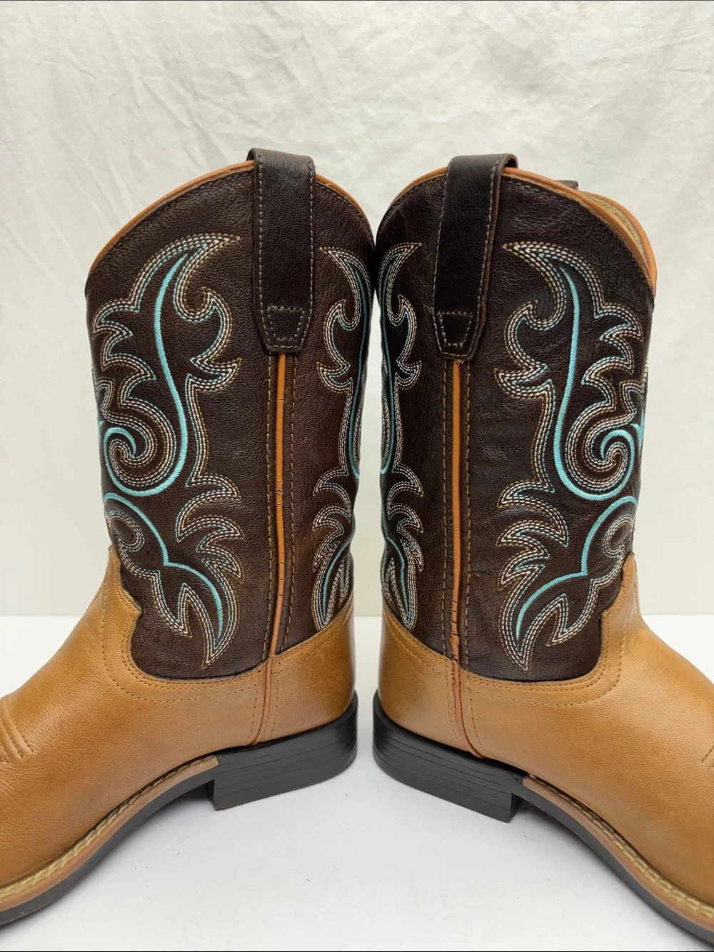 Cowboy Legend Two-Tone Western Leather Boots, SZ 3 little boy